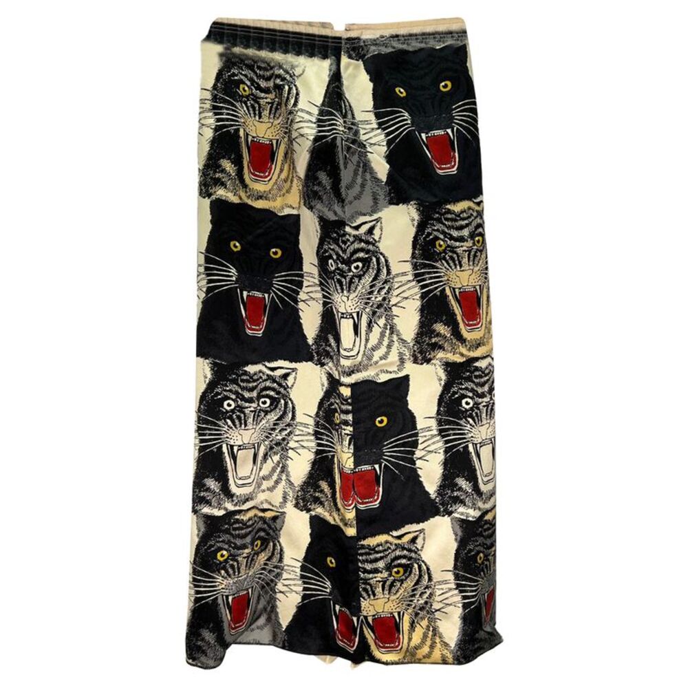 Gucci 2017 Tiger Head Skirt in Multicolor Silk